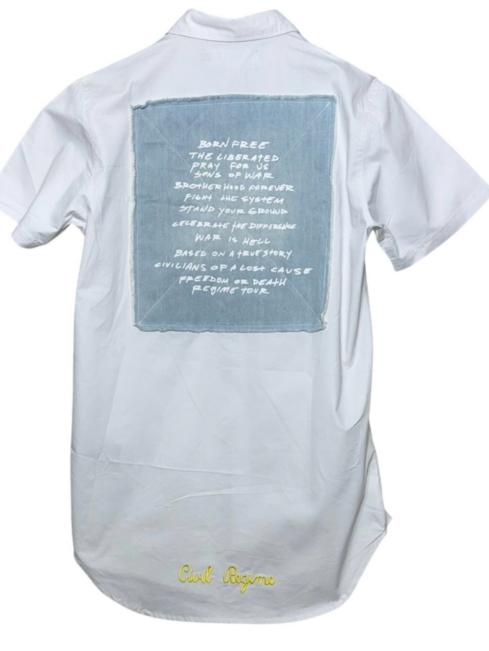Civil Regime Men's Born Free Regime Tour Denim Patch Button Up Shirt Small